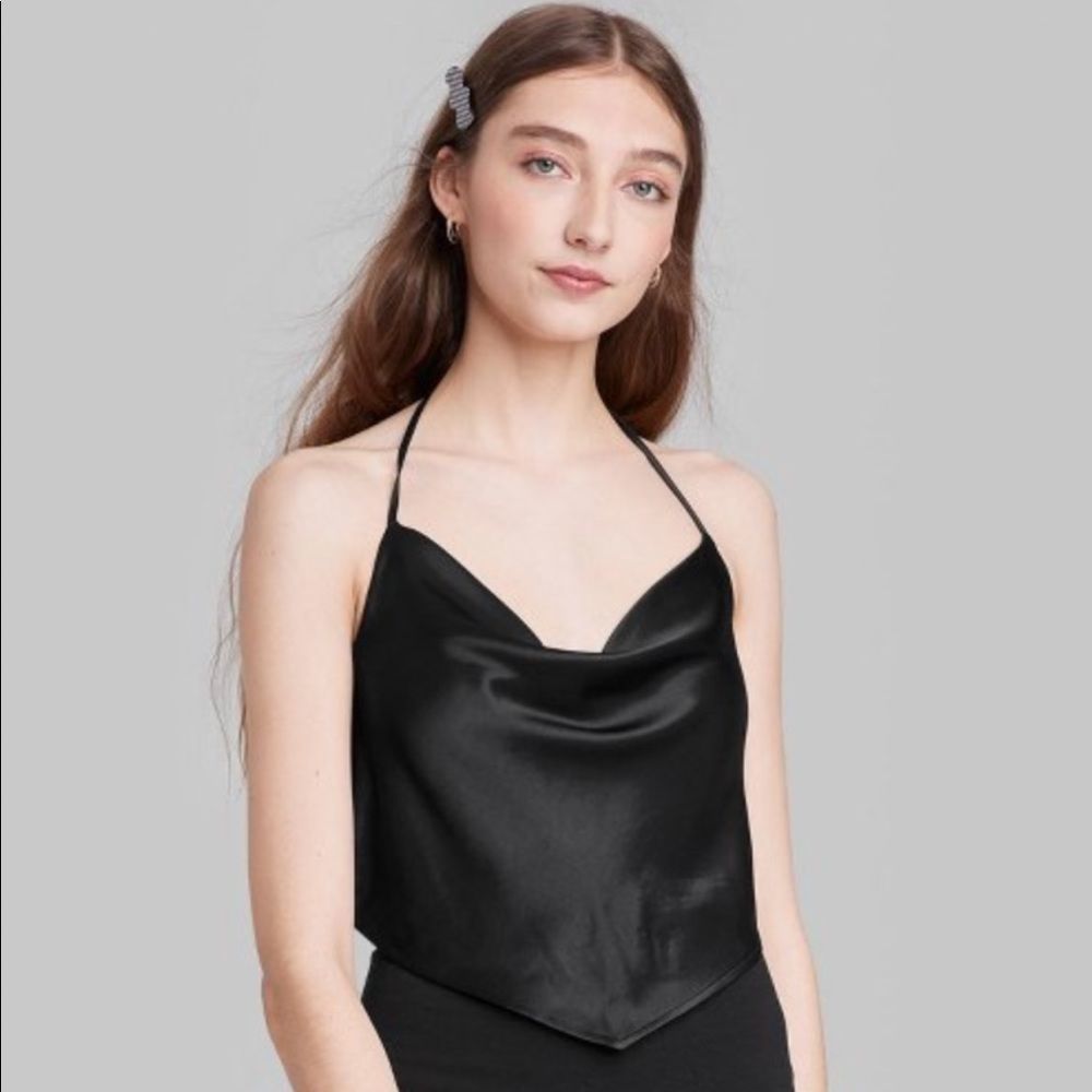 Womens satin cowl neck scarf tank top size XS NWT! - Picture 1 of 9